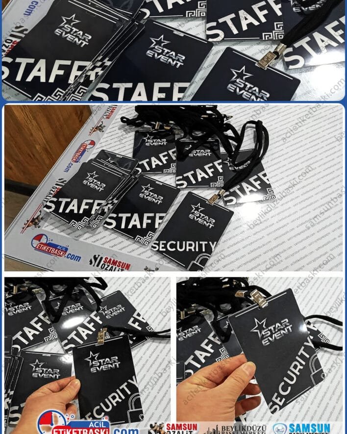 yaka kartı, 10x15cm ebadında, boyuna asılan, pvc yapılmış, tanıtım kartı, hızlı üretim, aynı gün gönderim, tasarım desteği, acil baskı merkezi samsun yaka kartı, boyun ipli ürün, ebat ve adede göre fiyat alınız, samsun baskı merkezi