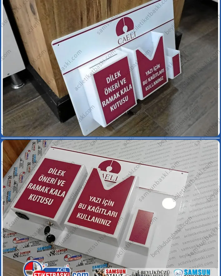 Ramak kala kutusu, dilek kutusu, şikayet ve öneri kutusu, pleksi, anahtarlı, kağıt ve kalem koyma yeri var, hızlı üretim 35x50 cm ebadında, şirket ve kurumlar için, özel kutu imalatı