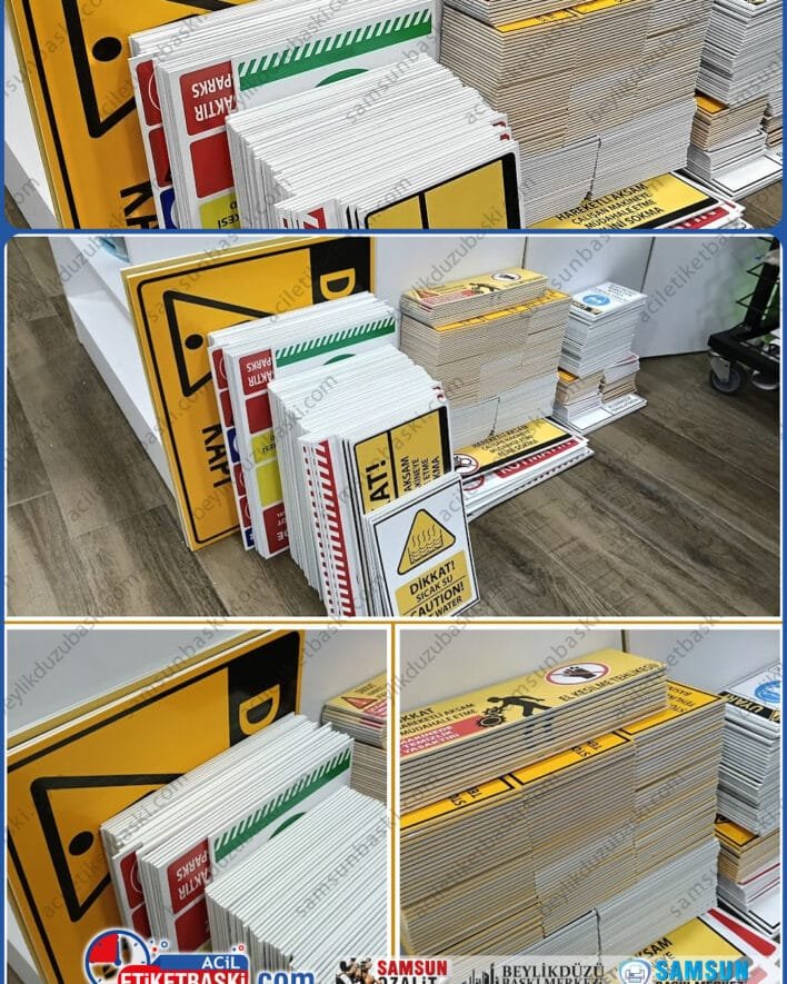 Uyarı Levhası üretimi, yönetmeliğe uygun, ebat ve adetlere göre fiyat alınız, tasarım desteği, hızlı teslimat, arkası bantlı, 3mm plastik, 5mm plastik, Alüminyum tabela şeklinde üretim, samsun baskı merkezi, samsun uyarı levhası üretim, imalat