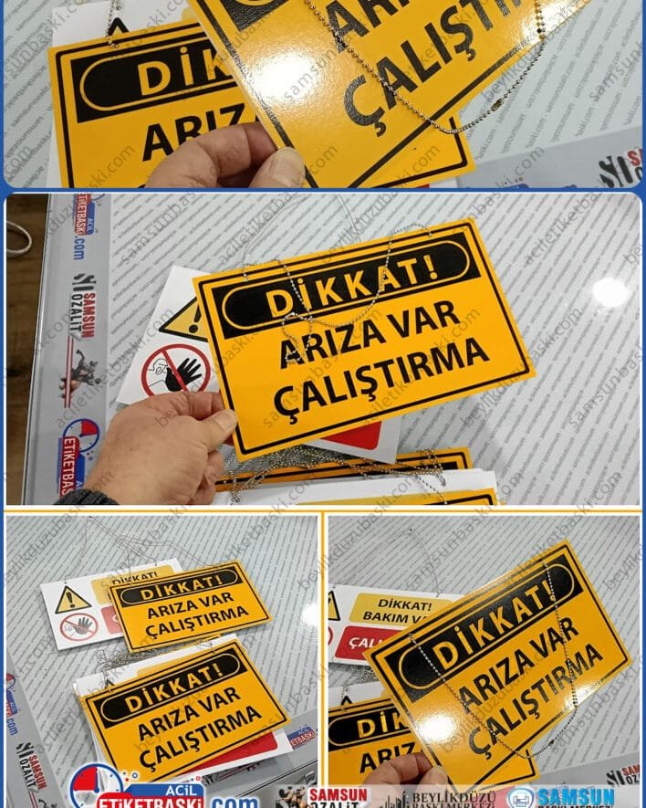 Uyarı levhası, üretim, imalat, zincirli ürün, 3mm plastik, dış mekan dayanıklı, ebat ve adede göre fiyat alınız, tasarım desteği verilir