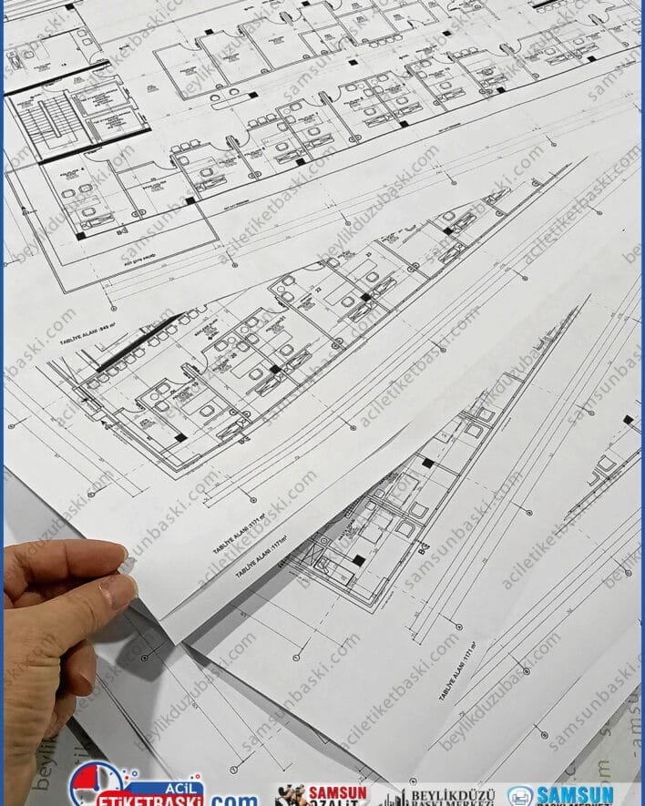 samsun ozalit, kat irtifakı baskısı, mimari proje çıktısı, proje katlama, renkli ozalit çekimi, 90lık rulo baskı, inşaat planı baskısı, ucuz ozalit samsun