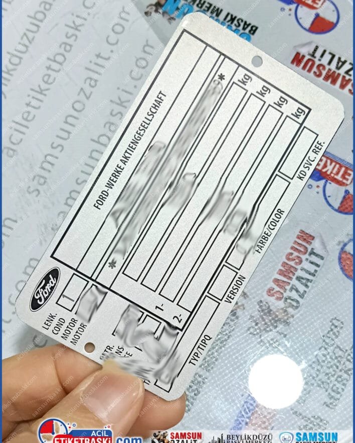 ford escort şasi plakası, 1989 ford vin kod, klasik araç şasi etiketi, ford escort kimlik plakası, silinmez şasi numarası, ford restorasyon parçaları, metal şasi etiketi, araç şasi numarası baskı