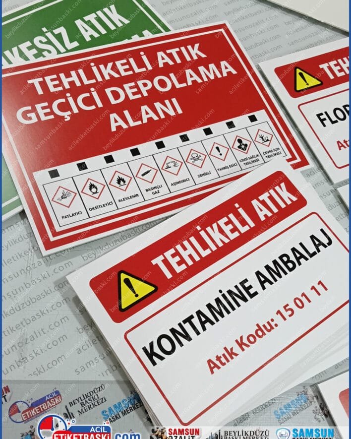 uyarı levhası imalatı, 3mm plastik tabela, dış mekan uyarı levhaları, etli bantlı ikaz tabelası, iş güvenliği levhası baskısı, özel ebat plastik levha, samsun uyarı tabela imalatı, aynı gün kargo yönlendirme levhaları