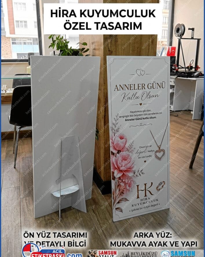 ayaklı fotoblok pano, kuyumcu reklam panosu, anneler günü reklamı, 10mm fotoblok baskı, mukavva ayaklı stand, cadde tipi reklam panosu, samsun fotoblok baskı, hızlı reklam panosu üretimi