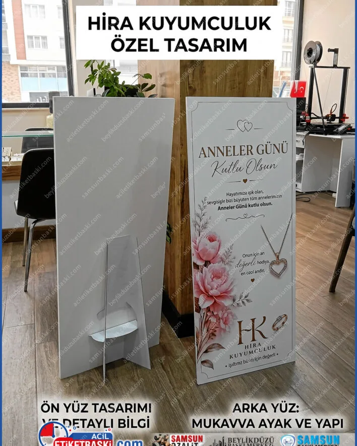 ayaklı fotoblok pano, kuyumcu reklam panosu, anneler günü reklamı, 10mm fotoblok baskı, mukavva ayaklı stand, cadde tipi reklam panosu, samsun fotoblok baskı, hızlı reklam panosu üretimi