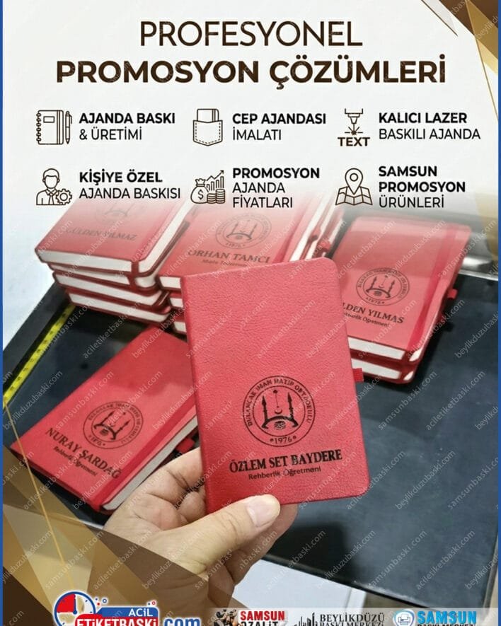 ajanda baskı, cep ajandası imalatı, lazer baskılı ajanda, promosyon ajanda fiyatları, kalıcı baskı ajanda, samsun promosyon ürünleri, ajanda üretimi, kişiye özel ajanda baskısı