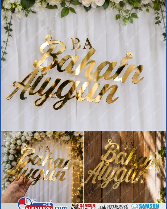 pleksi malzeme, parti tabelasi, etkinlik tabelasi, davet tabelasi, toren tabelasi, altin renk pleksi, isimli pleksi tabela, sarkitma tabela, cift isimli tabela, pleksi isimlik