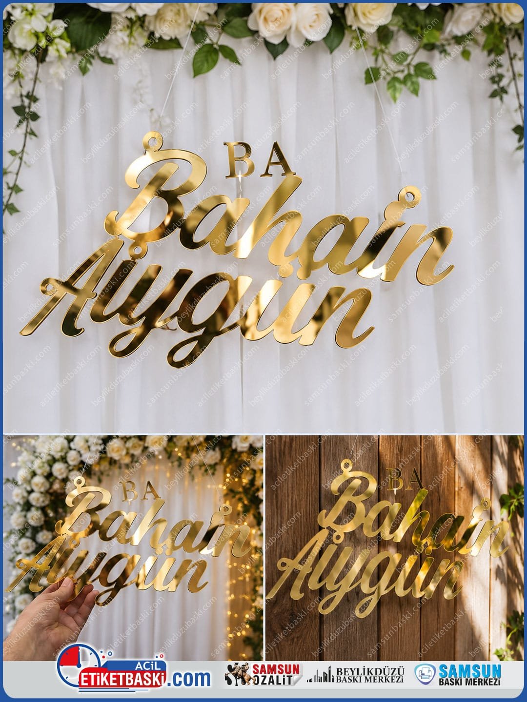 altin-renk-pleksi-davet-tabelasi pleksi malzeme, parti tabelasi, etkinlik tabelasi, davet tabelasi, toren tabelasi, altin renk pleksi, isimli pleksi tabela, sarkitma tabela, cift isimli tabela, pleksi isimlik