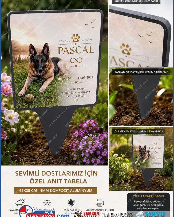 evcil hayvan mezar başlığı, kedi mezar taşı, köpek mezar başlığı, kompozit mezar başlığı, 65x35 cm mezar levhası, toprağa saplanan mezar başlığı, resimli hayvan mezar taşı, çift yönlü mezar başlığı, dış mekan dayanıklı mezar taşı, evcil hayvan anıtı, 4mm kompozit tabela, kişiye özel hayvan mezar başlığı, aynı gün kargo mezar başlığı, samsun baskı merkezi, kedi köpek anıtı