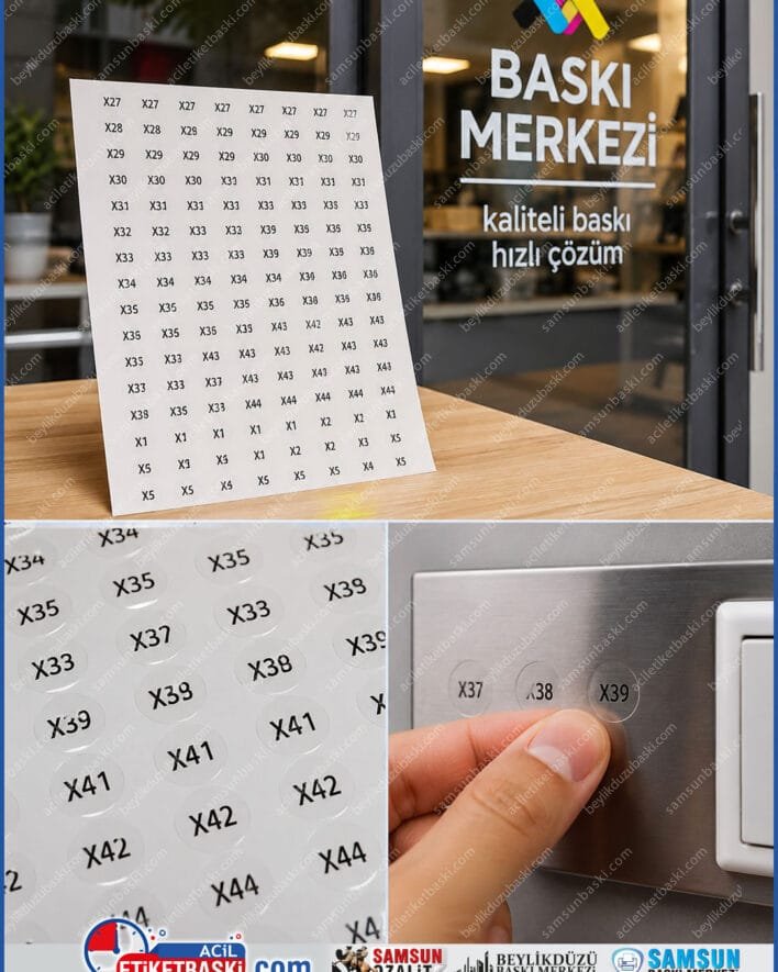 seffaf etiket, 8mm etiket, adetli etiket baski, baskes etiket, kullanima hazir etiket, dis mekan etiket, dayanikli etiket, ayni gun kargo etiket, seffaf baskes etiket, yuvarlak seffaf etiket