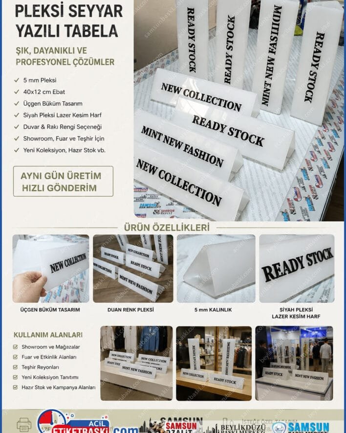 pleksi tabela, duman rengi pleksi, raki rengi pleksi, ucgen bukum tabela, masa ustu pleksi tabela, showroom tabelasi, fuar tabelasi, teshir reyonu tabelasi, yeni koleksiyon tabelasi, seyyar pleksi tabela