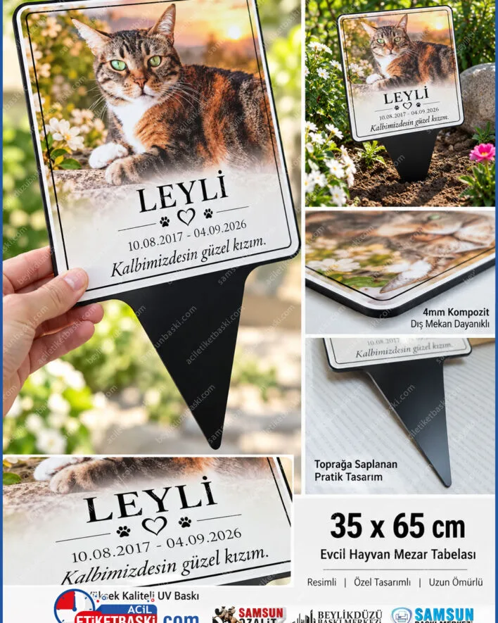 evcil hayvan mezar tabelasi, kedi mezar tabelasi, kopek mezar basligi, resimli mezar tabelasi, topraga saplanan tabela, evcil hayvan anit plakasi, uzun omurlu mezar tabelasi, resimli kopek mezar tas, samsun baski merkezi, ayni gun gonderim tabela