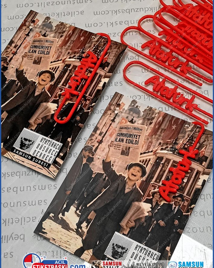 29 ekim kitap ayraci, atatürk temali ayrac, a5 karton baski, 3d kitap ayraci, cumhuriyet bayrami hediyelik, ozel tasarım ayrac, atatürk baski, samsun matbaa, toplu ayrac imalati, samsun baski merkezi