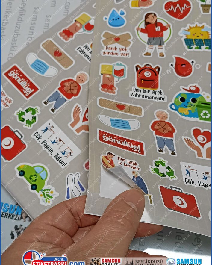okul etiketi, kiziay etiketi, deprem etiketi, a4 kuşe sticker, dekupe etiket baski, ozel kesim çıkartma, şekilli etiket imalati, etkinlik sticker, samsun etiket baski, samsun baski merkezi